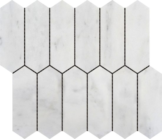 2"x6" Picket White Grey Marble | Qualis Ceramica | Luxury Tile and Vinyl at affordable prices