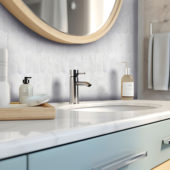 2"x6" Picket White Grey Marble | Qualis Ceramica | Luxury Tile and Vinyl at affordable prices