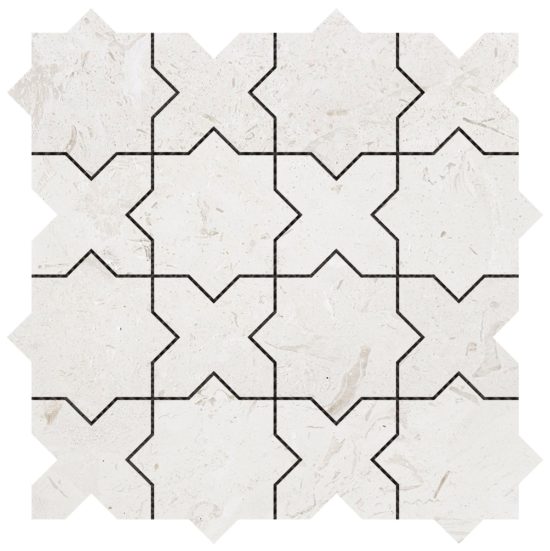 3"x3" Cross & Star Beige Marble | Qualis Ceramica | Luxury Tile and Vinyl at affordable prices