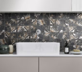 4"x4" Floral Palm Brown Beige Mosaic | Qualis Ceramica | Luxury Tile and Vinyl at affordable prices