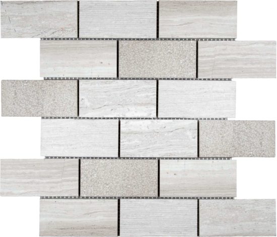 5x10cm Multi Finish Mosaic Limestone | Qualis Ceramica | Luxury Tile and Vinyl at affordable prices