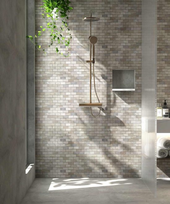 5x10cm Multi Finish Mosaic Limestone | Qualis Ceramica | Luxury Tile and Vinyl at affordable prices