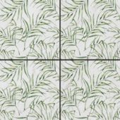 6"x6" Green Palm Leaf Printed Beige Marble | Qualis Ceramica | Luxury Tile and Vinyl at affordable prices