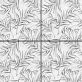 6"x6" Grey Palm Leaf Printed White Marble | Qualis Ceramica | Luxury Tile and Vinyl at affordable prices
