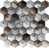 Aluminum Hexagon 19 Brown Mosaic | Qualis Ceramica | Luxury Tile and Vinyl at affordable prices