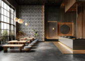 Aluminum Hexagon 19 Brown Mosaic | Qualis Ceramica | Luxury Tile and Vinyl at affordable prices