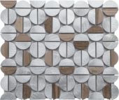 Aluminum & Marble Semi Circle 19 Brown | Qualis Ceramica | Luxury Tile and Vinyl at affordable prices