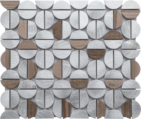 Aluminum & Marble Semi Circle 19 Brown | Qualis Ceramica | Luxury Tile and Vinyl at affordable prices