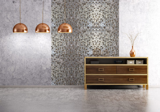 Aluminum & Marble Semi Circle 19 Brown | Qualis Ceramica | Luxury Tile and Vinyl at affordable prices