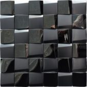 Black 3D Metal Mix Finish 2"x2" 11.5"x11.5" | Qualis Ceramica | Luxury Tile and Vinyl at affordable prices