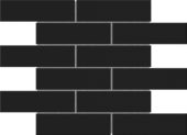 Black Brick Pattern Glossy Glazed Ceramic 2"x6" | Qualis Ceramica | Luxury Tile and Vinyl at affordable prices