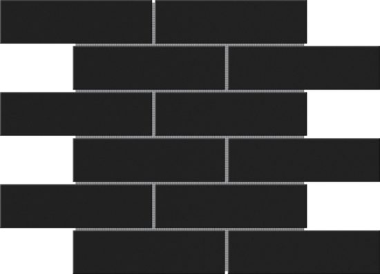 Black Brick Pattern Glossy Glazed Ceramic 2"x6" | Qualis Ceramica | Luxury Tile and Vinyl at affordable prices