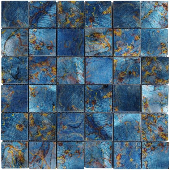 Blue Aluminum 2"x2" Mix Mosaic | Qualis Ceramica | Luxury Tile and Vinyl at affordable prices