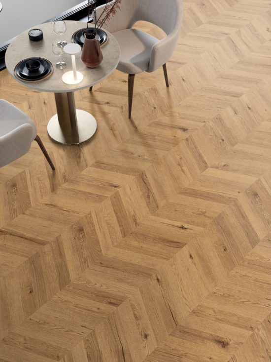 Chevron Cognac Oak | Qualis Ceramica | Luxury Tile and Vinyl at affordable prices