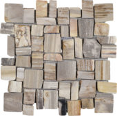 Cubic Fossil Wood Stone Mosaic | Qualis Ceramica | Luxury Tile and Vinyl at affordable prices