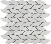 Elongated Hexagon White Grey "Leaves" Mosaic | Qualis Ceramica | Luxury Tile and Vinyl at affordable prices