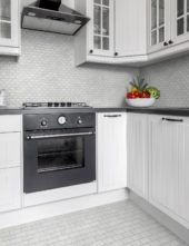 Elongated Hexagon White Grey "Leaves" Mosaic | Qualis Ceramica | Luxury Tile and Vinyl at affordable prices
