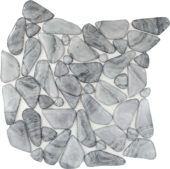 Glass Pebble Light Grey Marble Pattern Mix Mosaic 11.4"11.4" | Qualis Ceramica | Luxury Tile and Vinyl at affordable prices