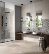 Glass Square Grey Beige Mix Marble Pattern Mix Mosaic | Qualis Ceramica | Luxury Tile and Vinyl at affordable prices