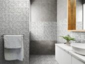 Glass Square Light Grey Marble Pattern Mix Mosaic | Qualis Ceramica | Luxury Tile and Vinyl at affordable prices