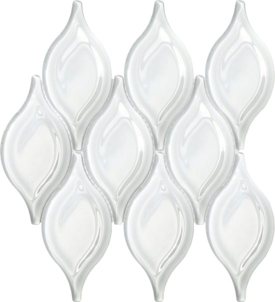 Glass "Tears" White Mosaic | Qualis Ceramica | Luxury Tile and Vinyl at affordable prices