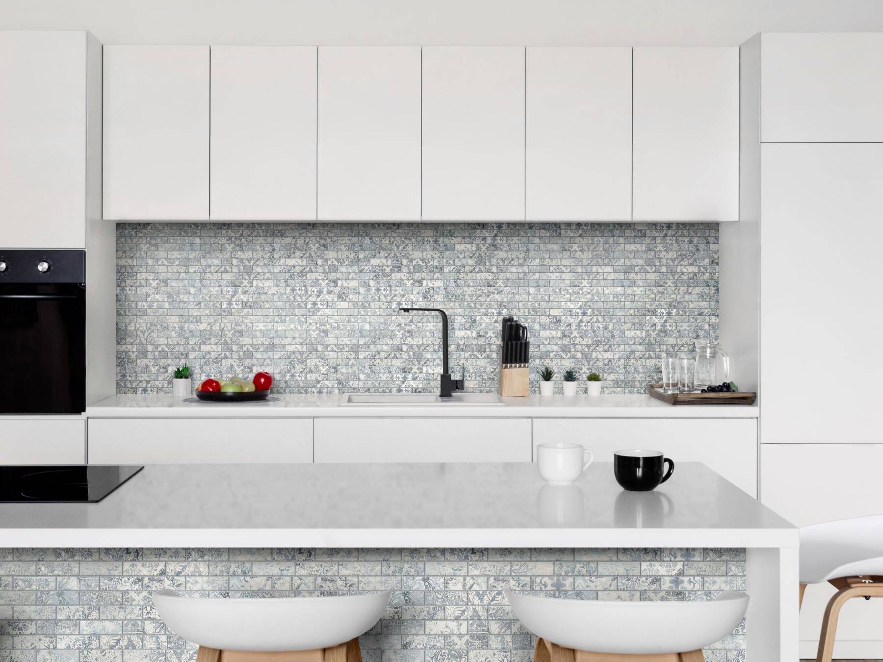 Grey Mix Pattern Deco Brick Matte Glazed Porcelain 1 | Qualis Ceramica | Luxury Tile and Vinyl at affordable prices