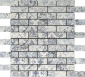 Grey Mix Pattern Deco Brick Matte Glazed Porcelain 1"x3" Mosaic | Qualis Ceramica | Luxury Tile and Vinyl at affordable prices
