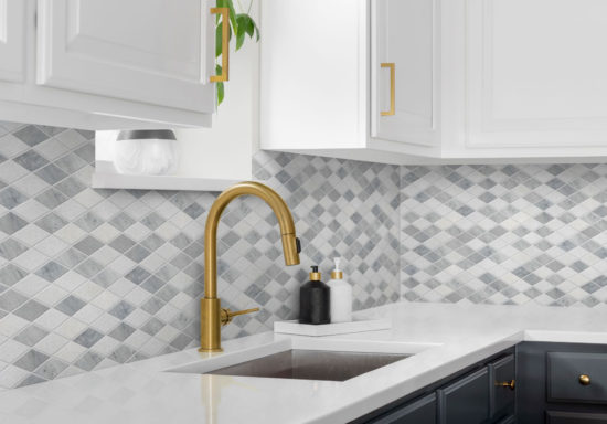 Grey White Multicolor Marble Diamond Honed 11.4"x11.3" | Qualis Ceramica | Luxury Tile and Vinyl at affordable prices