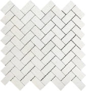 Herringbone Crystal White Marble Polished 1"x2" | Qualis Ceramica | Luxury Tile and Vinyl at affordable prices