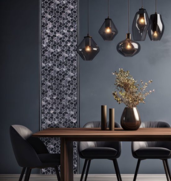 Hexagon Aluminum Mix Grey 11.4"x12.2" | Qualis Ceramica | Luxury Tile and Vinyl at affordable prices