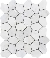Irregular Hexagon White Grey Marble | Qualis Ceramica | Luxury Tile and Vinyl at affordable prices