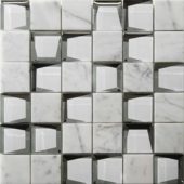 Marble & Glass 2"x2" White Mix Mosaic | Qualis Ceramica | Luxury Tile and Vinyl at affordable prices