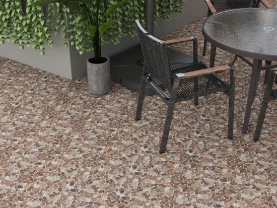 Mini Opus Matte Beige Brown Marble Stone Interlocking | Qualis Ceramica | Luxury Tile and Vinyl at affordable prices