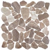 Mini Opus Matte Beige Brown Marble Stone Interlocking | Qualis Ceramica | Luxury Tile and Vinyl at affordable prices