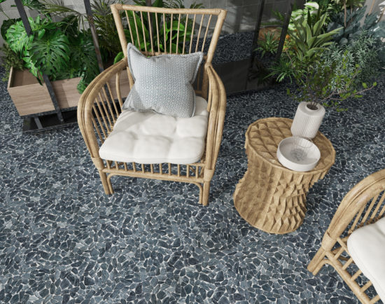 Mini Opus Matte Grey Mix Marble Stone Interlocking | Qualis Ceramica | Luxury Tile and Vinyl at affordable prices
