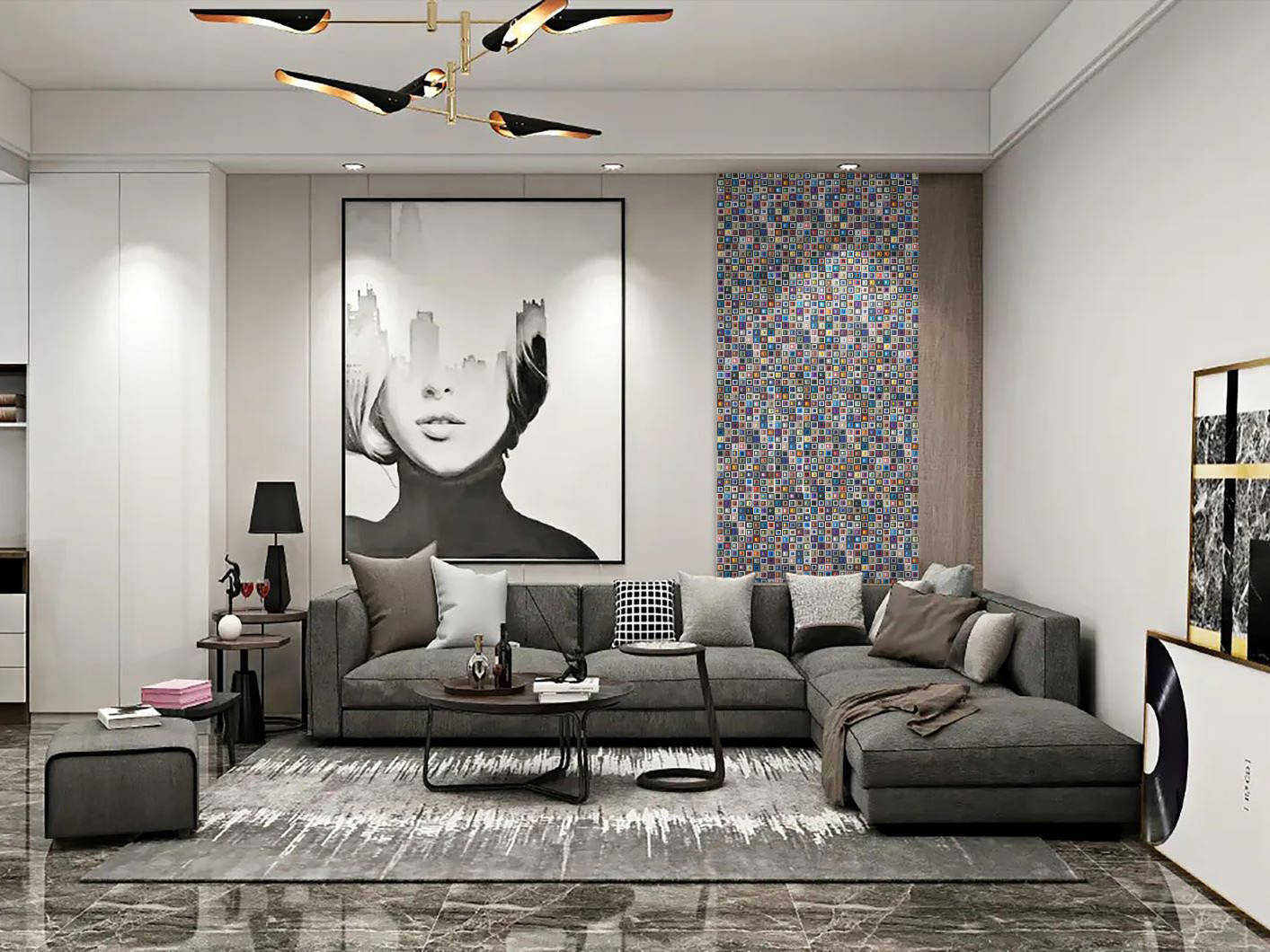 Multicolor Square Mix Glass Resin Mosaic | Qualis Ceramica | Luxury Tile and Vinyl at affordable prices