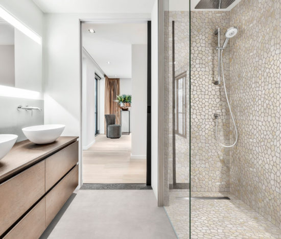 Onyx Light Beige Pebble Mosaic 12"x12" | Qualis Ceramica | Luxury Tile and Vinyl at affordable prices