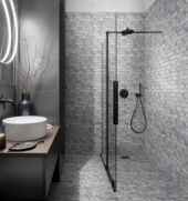 Slate Stone Grey Glazed Ceramic 2"x6" Brick Mosaic | Qualis Ceramica | Luxury Tile and Vinyl at affordable prices