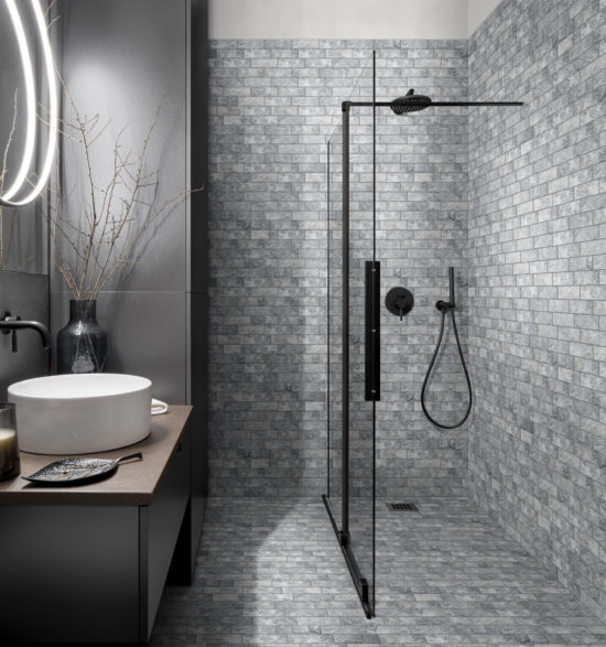 Slate Stone Grey Glazed Ceramic 2"x6" Brick Mosaic | Qualis Ceramica | Luxury Tile and Vinyl at affordable prices