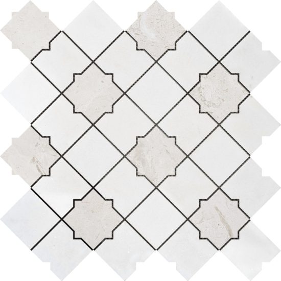 Star & Square White & Beige Mix Marble | Qualis Ceramica | Luxury Tile and Vinyl at affordable prices