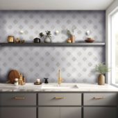 Star & Square White & Beige Mix Marble | Qualis Ceramica | Luxury Tile and Vinyl at affordable prices