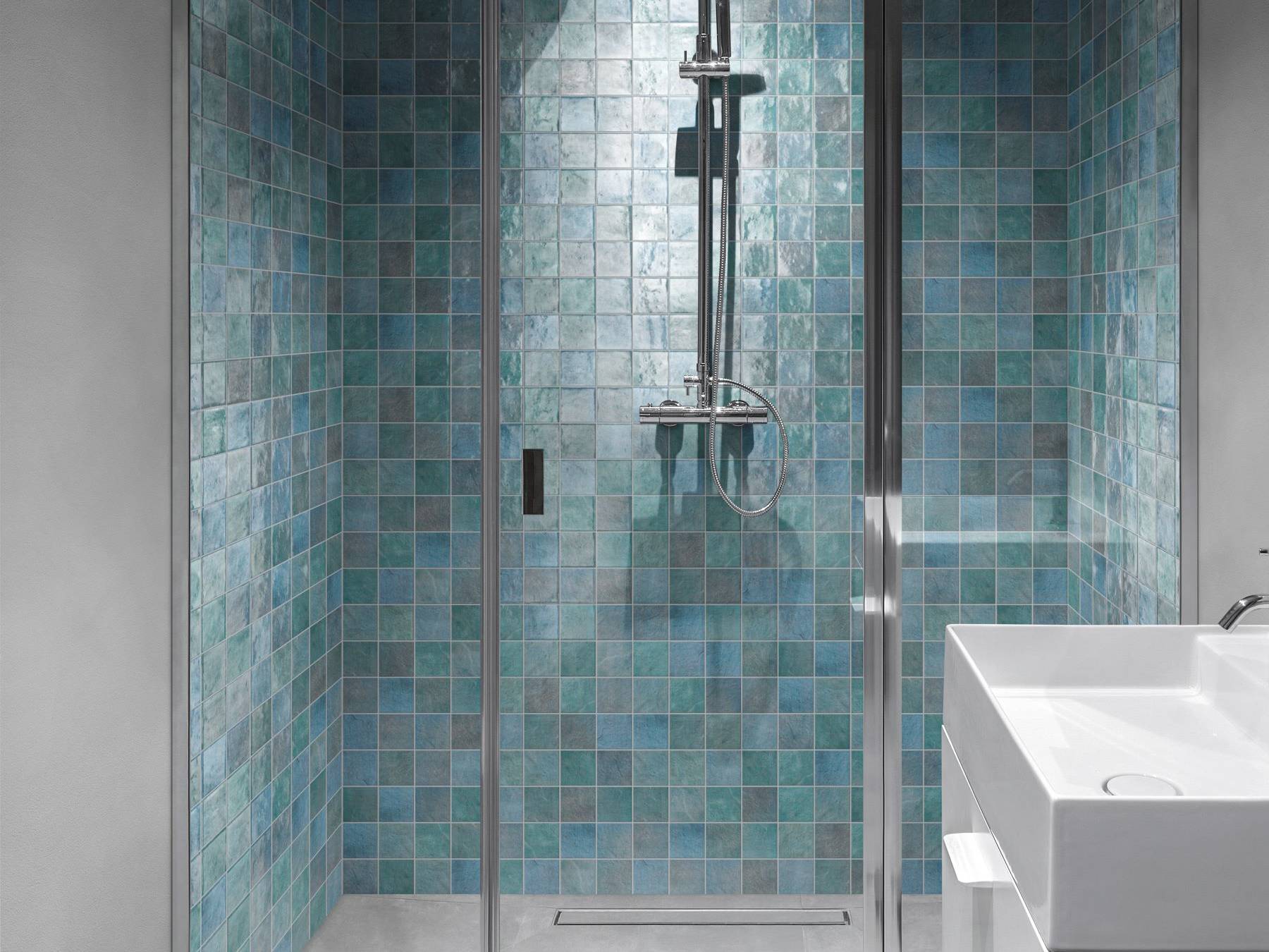 Zellige Glazed Ceramic Soft Blue Mix 3 | Qualis Ceramica | Luxury Tile and Vinyl at affordable prices