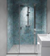 Zellige Glazed Ceramic Soft Blue Mix 3"x3" Mosaic | Qualis Ceramica | Luxury Tile and Vinyl at affordable prices
