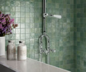 Zellige Glazed Ceramic Soft Green Mix 3"x3" | Qualis Ceramica | Luxury Tile and Vinyl at affordable prices