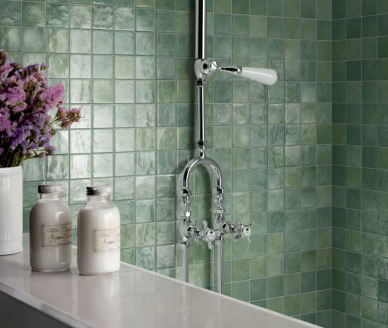 Zellige Glazed Ceramic Soft Green Mix 3"x3" | Qualis Ceramica | Luxury Tile and Vinyl at affordable prices